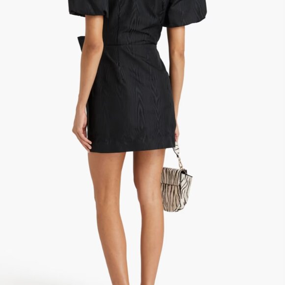 NWT REBECCA VALLANCE Malone bow-embellished mini wrap dress size UK8 XS - Picture 3 of 9